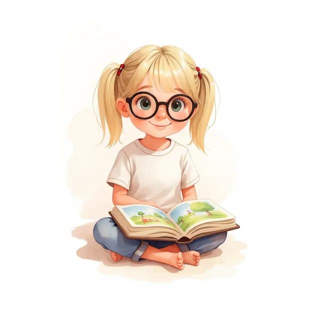 Kind zit op de grond een prentenboek te lezen