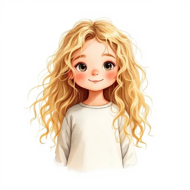 Meisje met lichte huid en blonde krullen